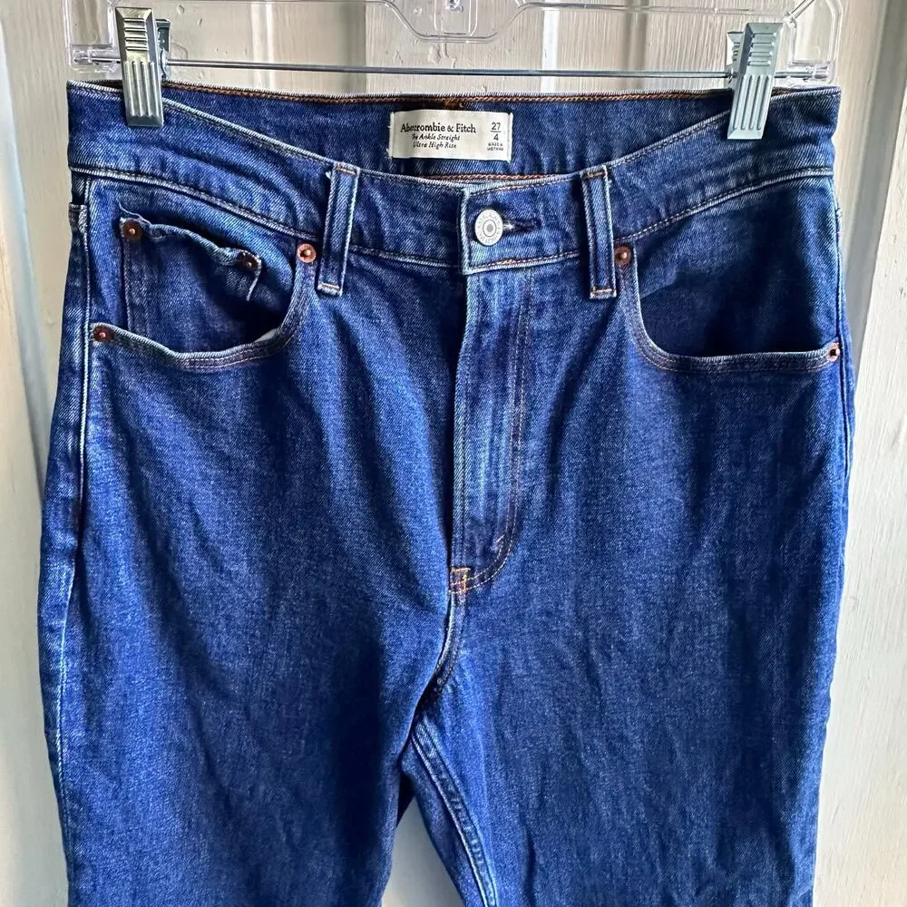 Abercrombie & Fitch The Ankle Straight Ultra High Rise Jeans - Size 27 - Picture 3 of 8